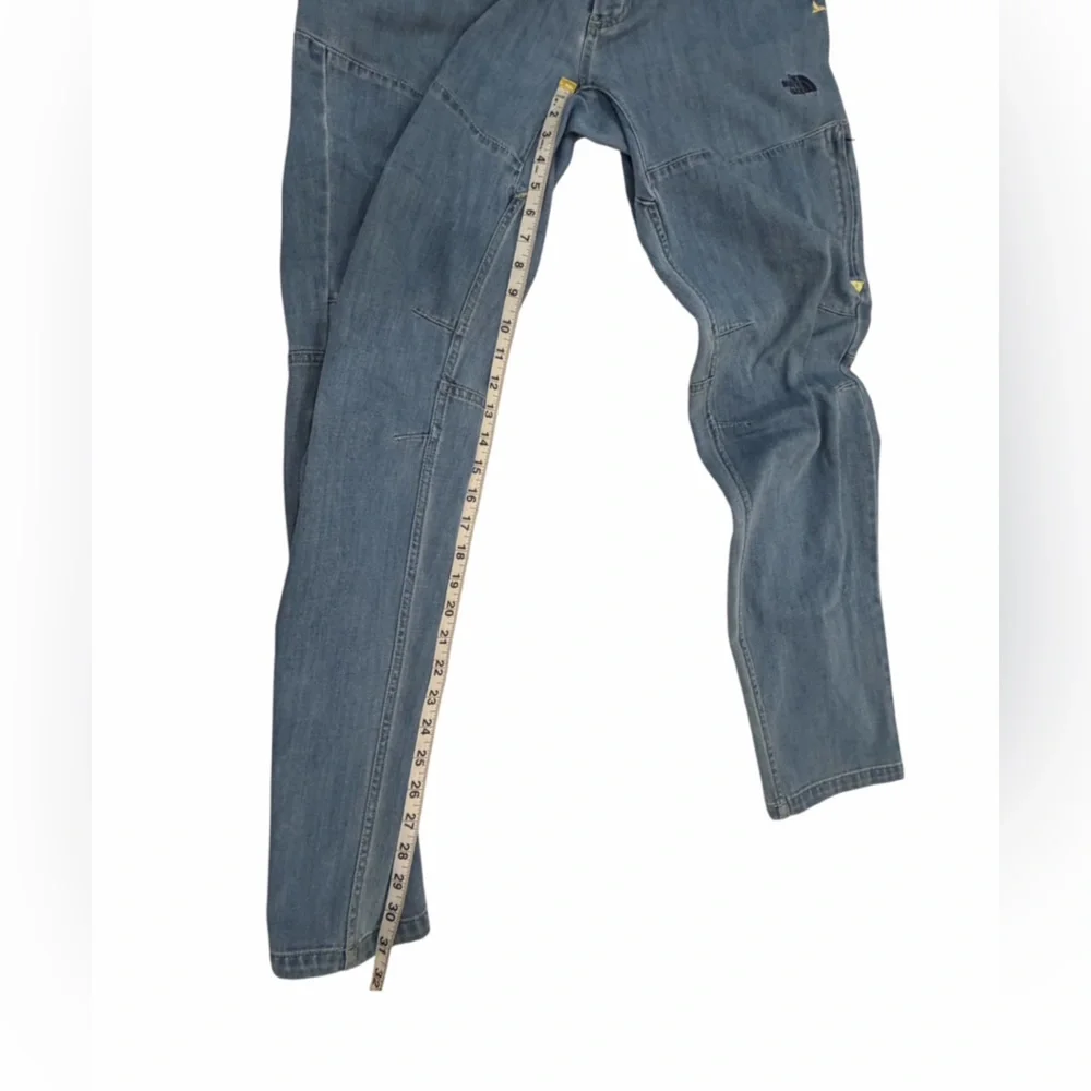 The North Face Urban Exploration Tech Denim pants in light blue wash men size 36